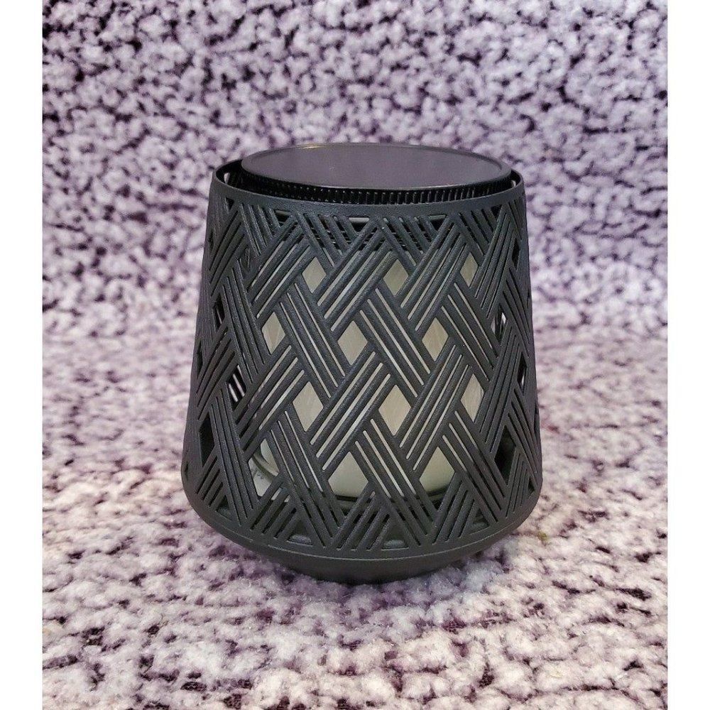 Bath & Body Works Black Basket Weave Design Single Wick Candle Holder